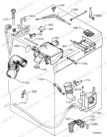 Взрыв-схема стиральной машины Zanussi ZT1014 - Схема узла Hydraulic System 272